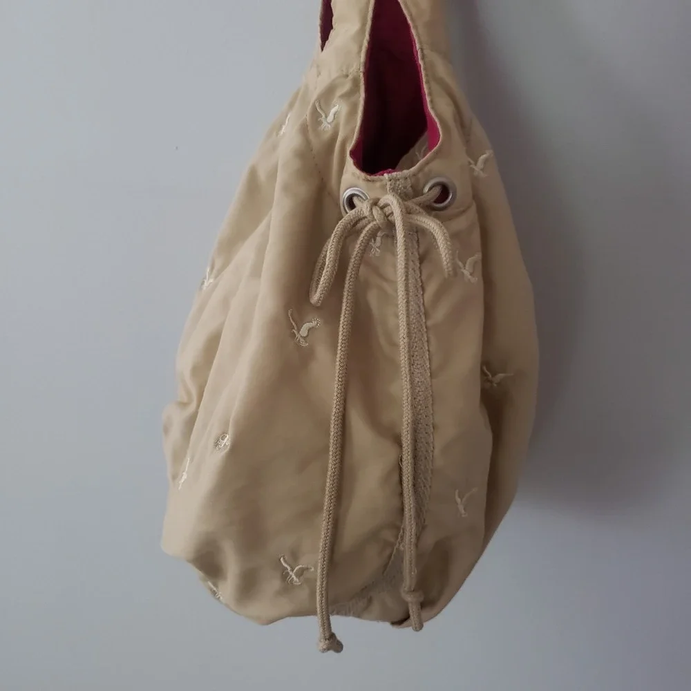 Vintage American Eagle Slouchy Hobo Shoulder Bag Purse Y2K Boho Embroidery Women